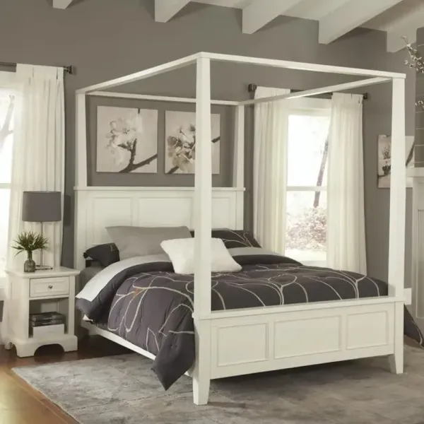 homestylesÂ® Naples Off-White Queen Bed and Nightstand
