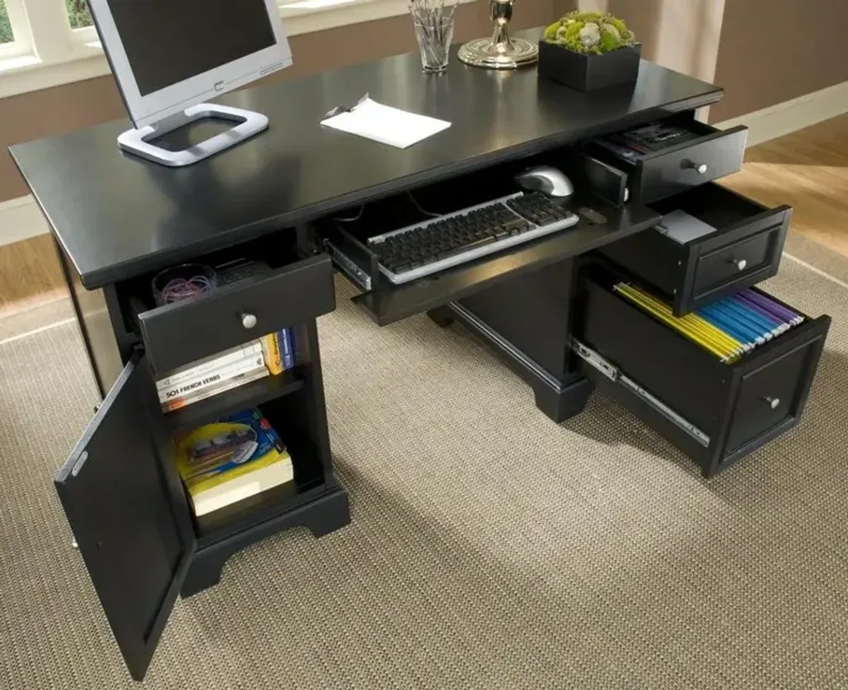 homestylesÂ® Bedford Black Pedestal Desk