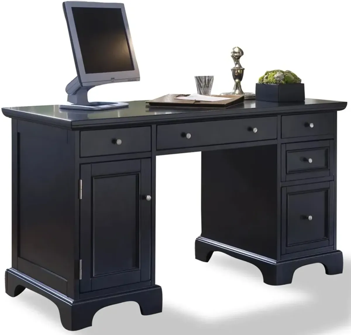 homestylesÂ® Bedford Black Pedestal Desk