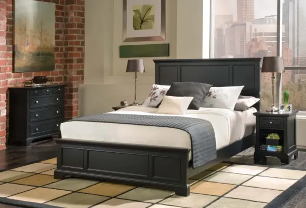 homestylesÂ® Bedford 4-Piece Black Queen Bed Set