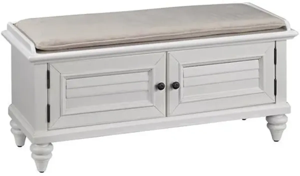 homestylesÂ® Bermuda Off-White Storage Bench