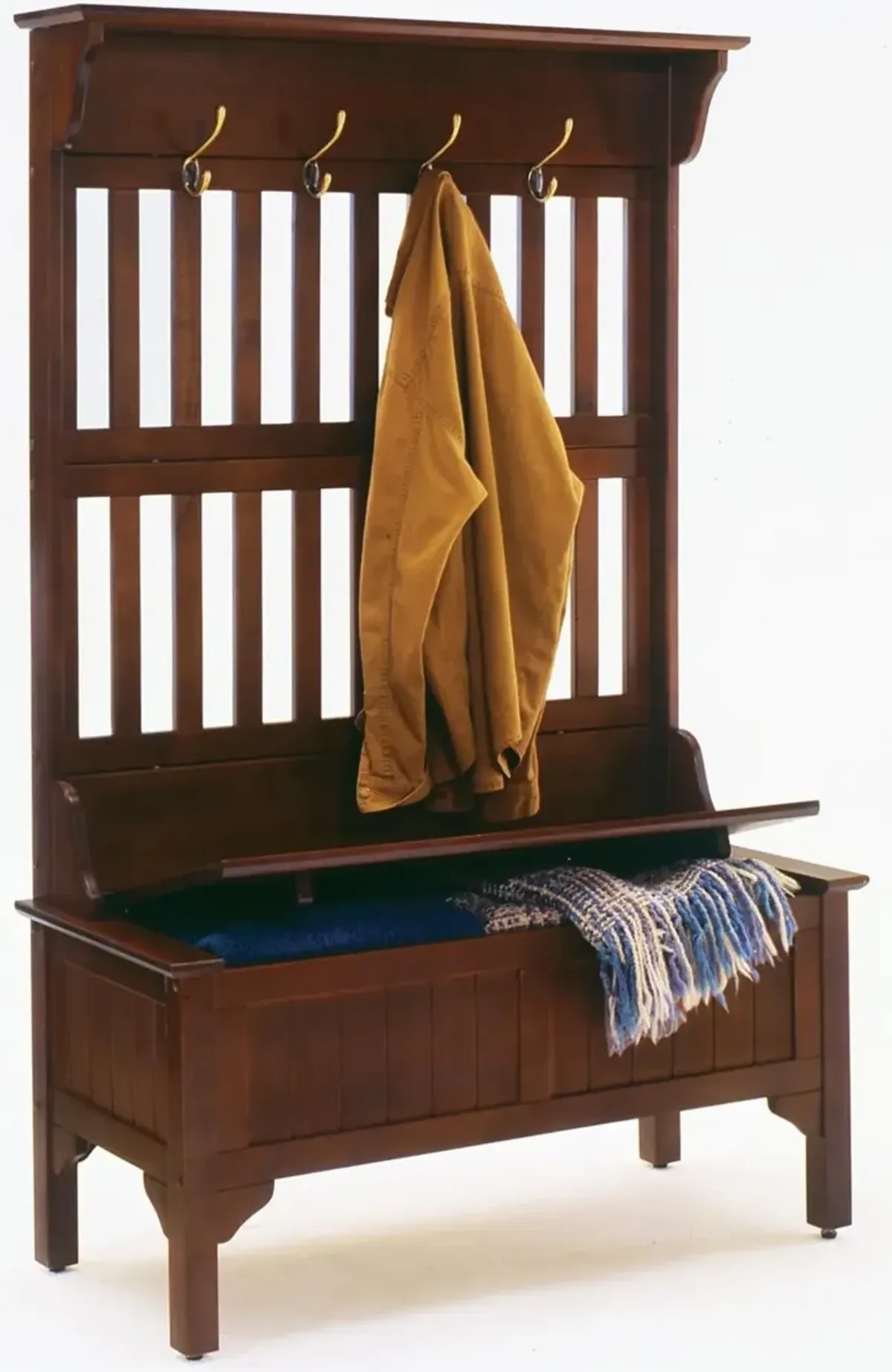 homestylesÂ® General Line Rich Cherry Hall Tree with Bench