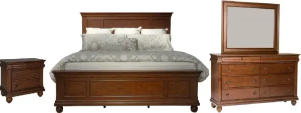 Liberty Furniture Rustic Traditions 4-Piece Rustic Cherry Queen Bedroom Set