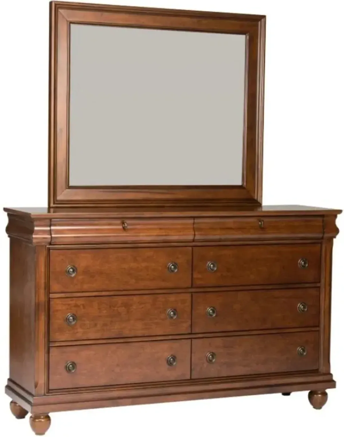 Liberty Furniture Rustic Traditions 4-Piece Rustic Cherry Queen Sleigh Bedroom Set