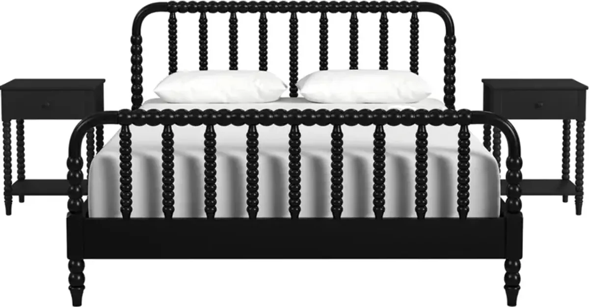homestylesÂ® Spindle Black 3-Piece King Bedroom Set