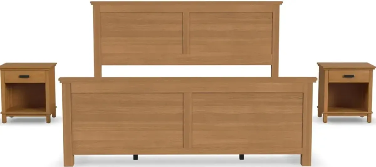 homestylesÂ® Oak Park 3-Piece Brown King Panel Bedroom Set