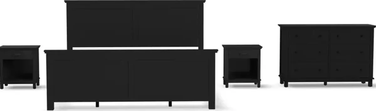 homestylesÂ® Oak Park 4-Piece Black King Panel Bedroom Set