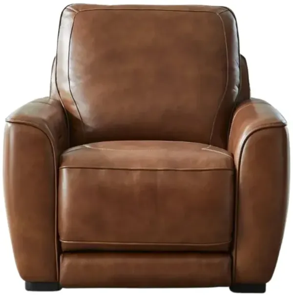 Liberty Furniture Blake Venetian Honey Leather Dual Power Recliner