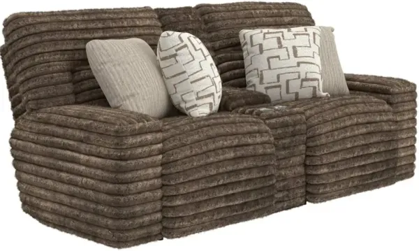 CatnapperÂ® Lynx Mocha Power Reclining Console Loveseat with Zero Gravity