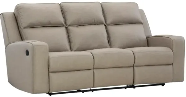 Signature Design by AshleyÂ® Lavenhorne Pebble Manual Reclining Sofa with Drop Down Table