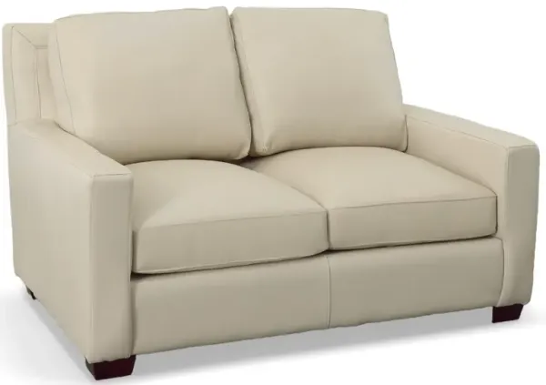USA Premium Leather Furniture 6350 Pebble Bone All Leather Loveseat