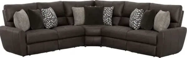 CatnapperÂ® Royster 3-Piece Sable Curved Power Reclining Sectional
