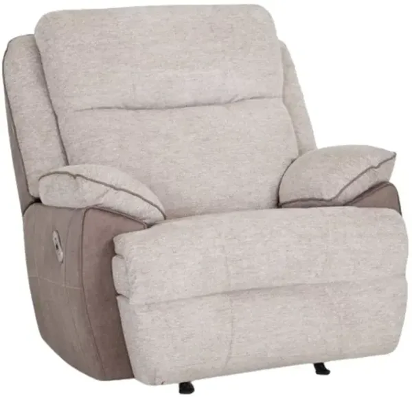 Franklin Broderick Roman Latte/Undercurrent Flax Dual Power Rocker Recliner with USB