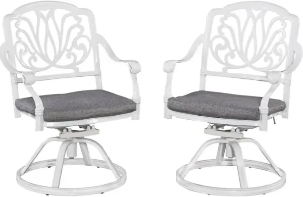 homestylesÂ® Capri White Swivel Chair with Cushion