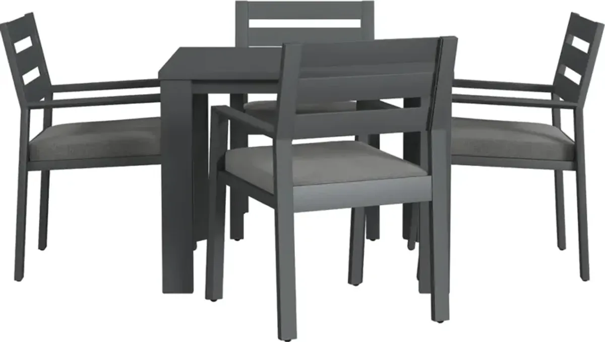 homestylesÂ® Grayton 5-Piece Gray Metal Outdoor Dining Set