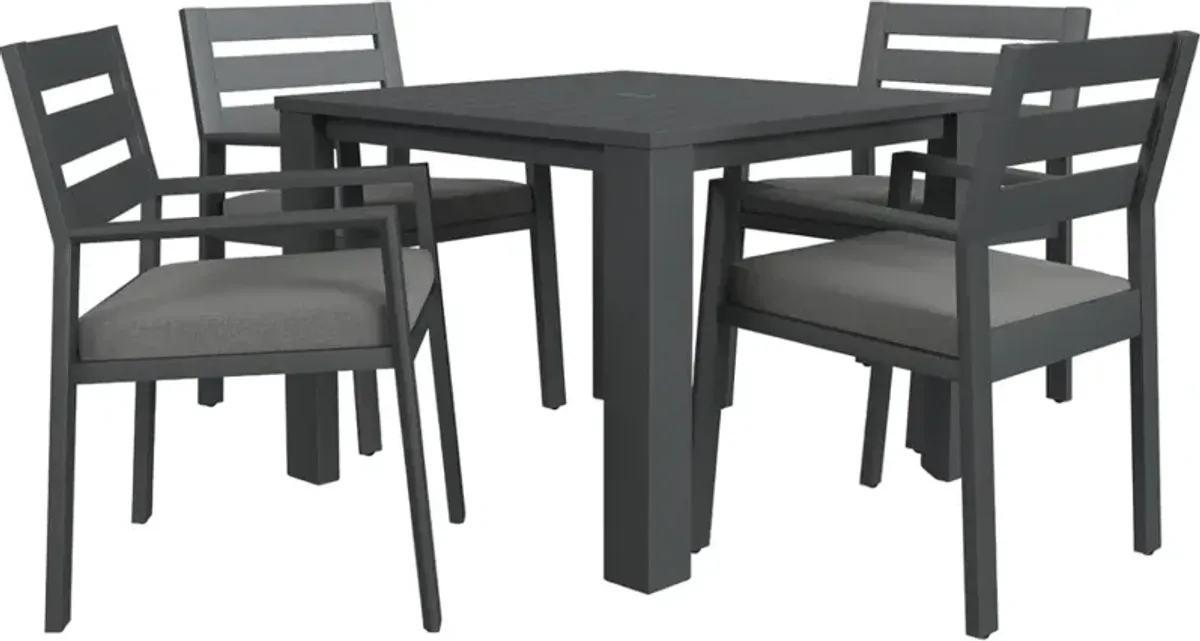 homestylesÂ® Grayton 5-Piece Gray Metal Outdoor Dining Set