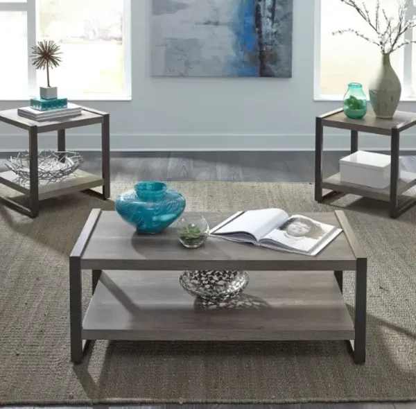 Liberty Furniture Tanners Creek 3-Piece Graystone Living Room Table Set