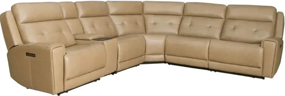 Liberty Furniture Carrington 6-Piece York Sand Power Reclining Sectional