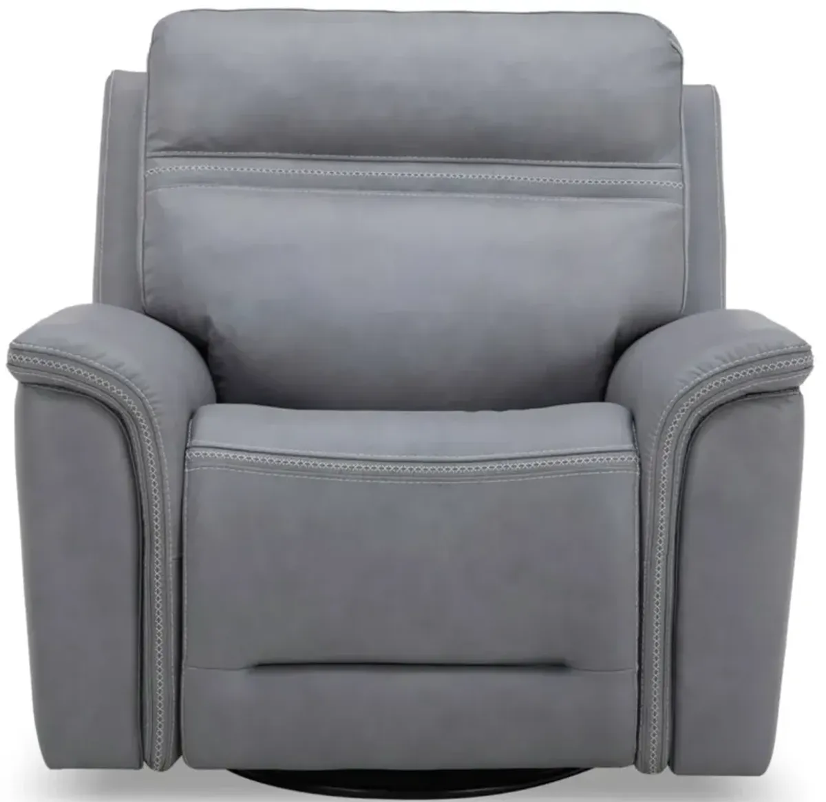 Liberty Furniture Cooper Bleu Gray Leather Power Recliner