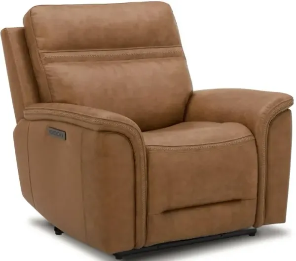 Liberty Furniture Cooper Camel Leather Triple Power Reclining Chair