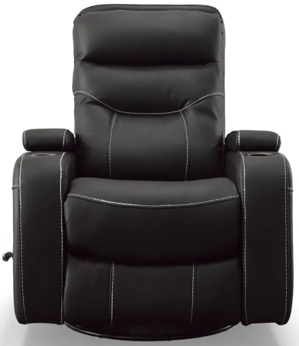 Man Wah Bentley Black Performance Fabric Swivel Glider Recliner
