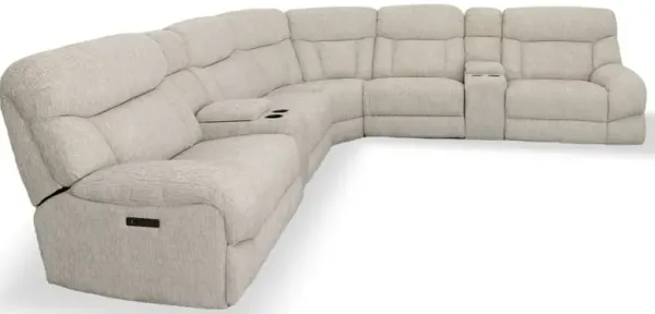 Man Wah Taupe 7 Piece Power Reclining Sectional