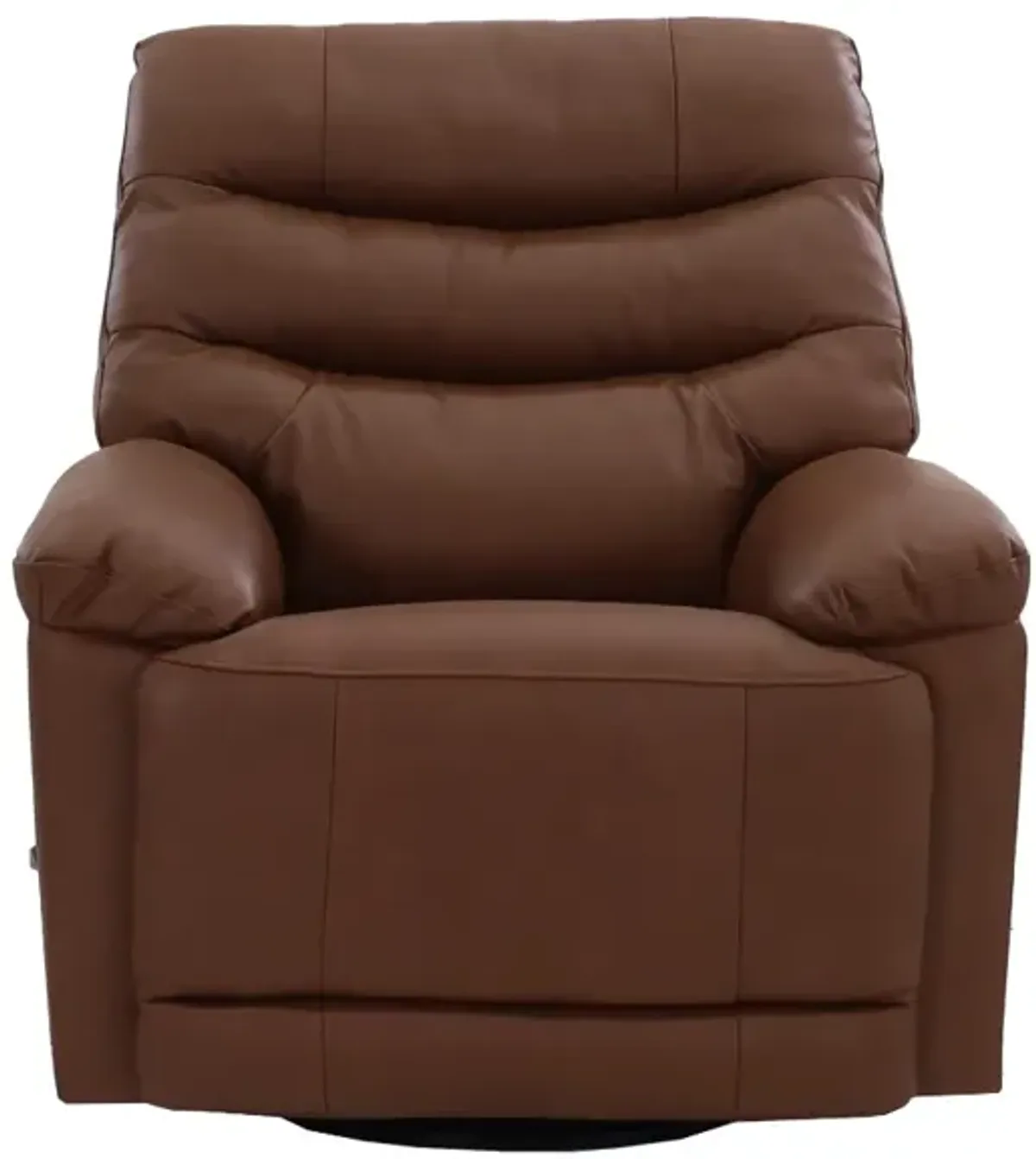 Man Wah Pecan Leather Swivel Glider Recliner