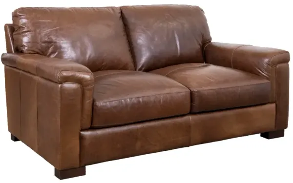 Soft Line Dallas Chestnut All Leather Loveseat