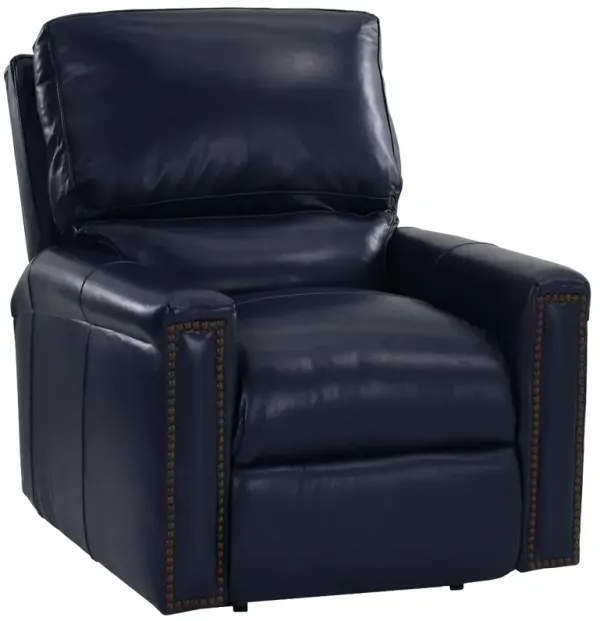 USA Premium Leather 7200 All Leather Blue Power Recliner