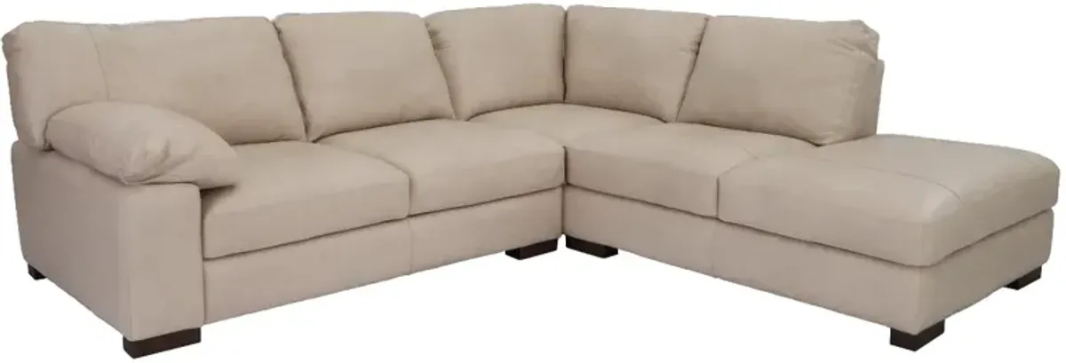 Soft Line Caruso Bone 2 Piece All Leather Sectional