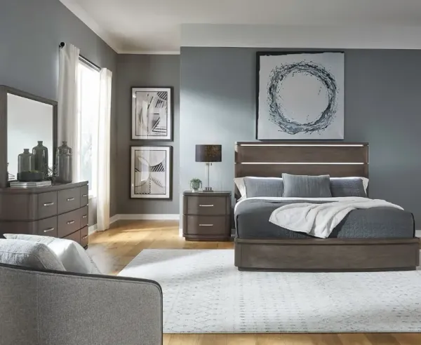 Liberty Furniture Cascade Falls 4-Piece Satin Espresso Queen Panel Bedroom Set