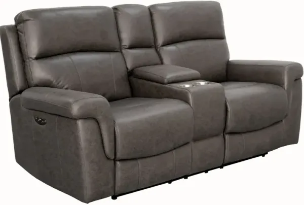 Behold Home Lambeau Charcoal Reclining Console Loveseat