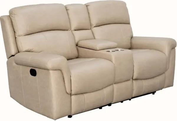 Behold Home Lambeau Sand Power Reclining Console Loveseat
