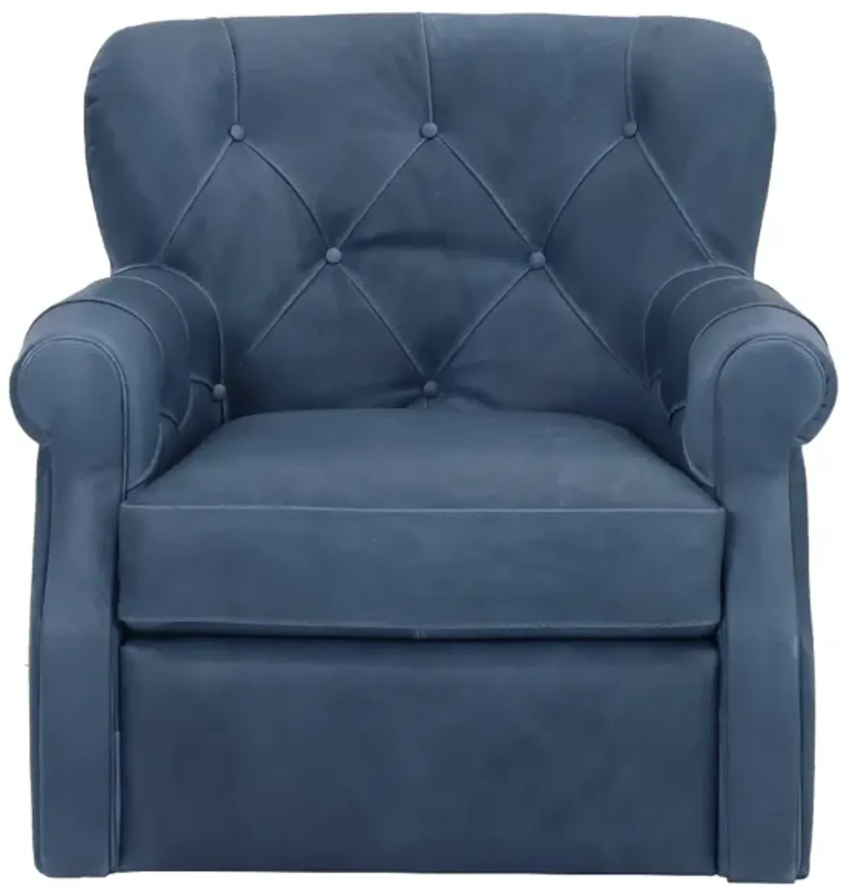 Soft Line 7491 Blue All Leather Swivel Chair