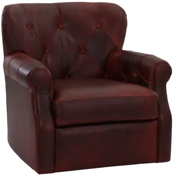 Soft Line 7491 Bordeaux All Leather Swivel Chair