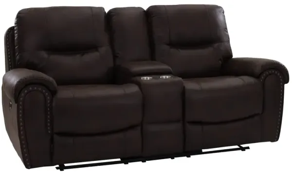 Behold Home Foley Espresso Power Reclining Console Loveseat