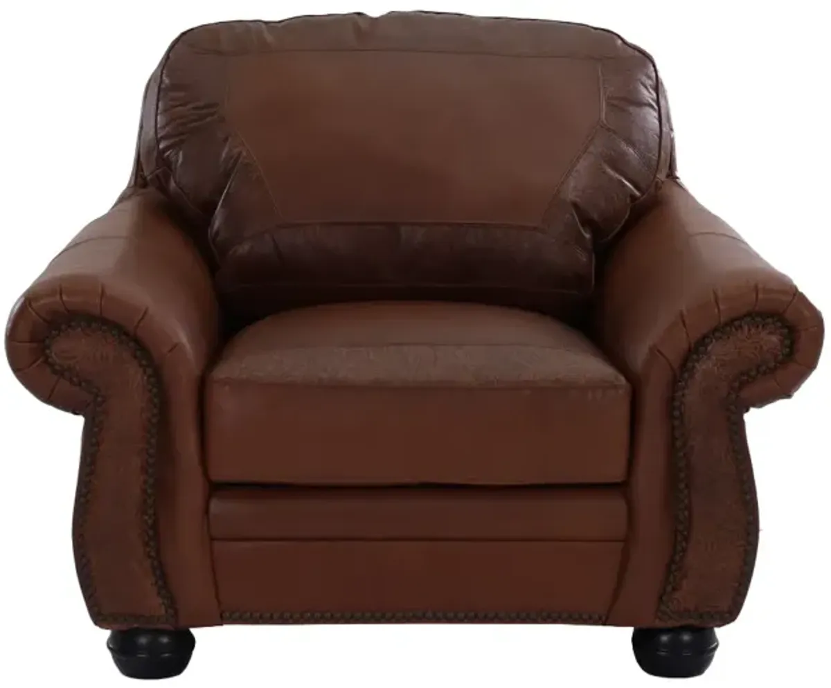 USA Premium Leather Almond Paisley Chair