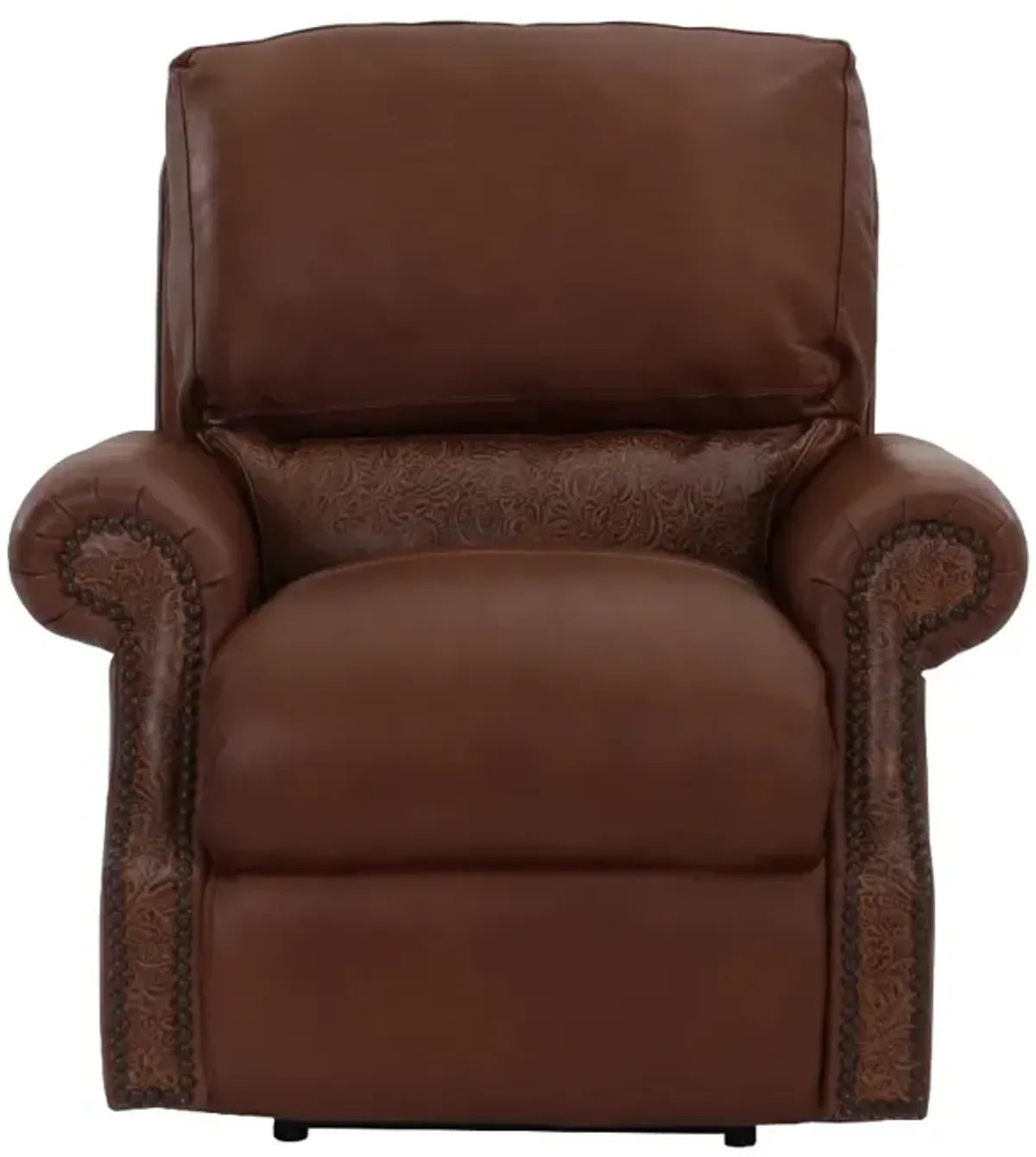 USA Premium Leather Almond Paisley Power Recliner
