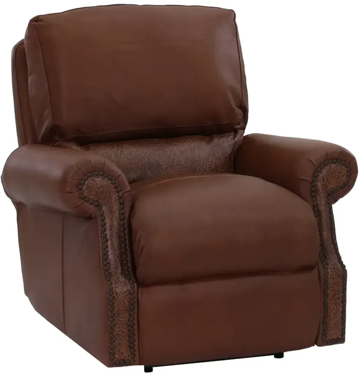 USA Premium Leather Almond Paisley Power Recliner