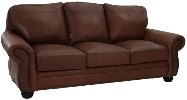 USA Premium Leather Almond Paisley Sofa