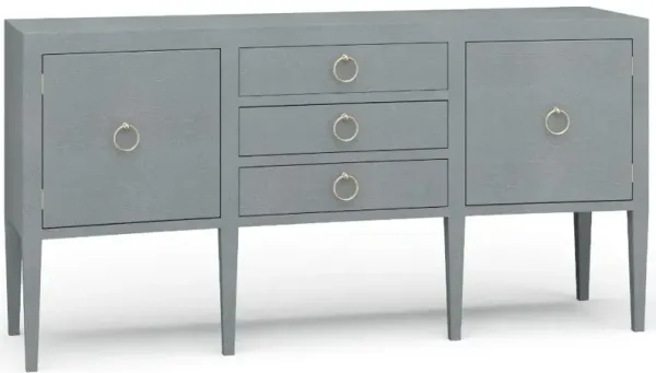 Elizabeth Ann Home Coolio Concave Blue Linen Wrapped Sideboard