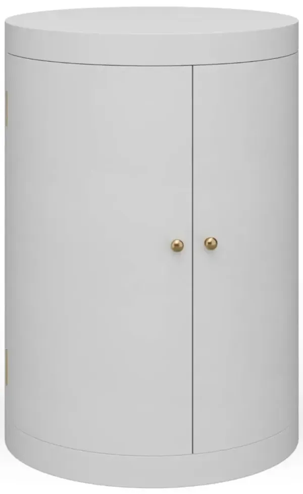 Elizabeth Ann Home Waters White Drum Table