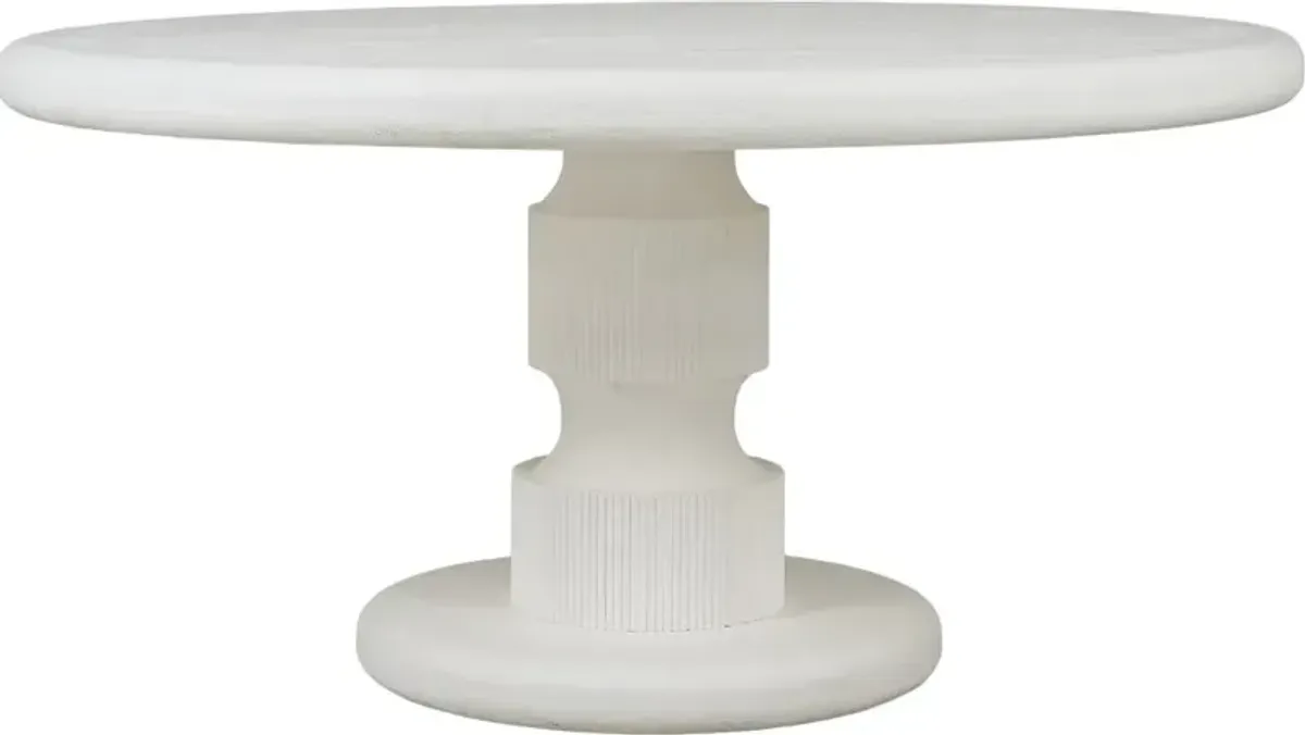 Elizabeth Ann Home Kenzie Rugged White Round Dining Table