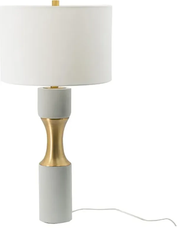 A & B Home Gold/White Cylindrical Lamp