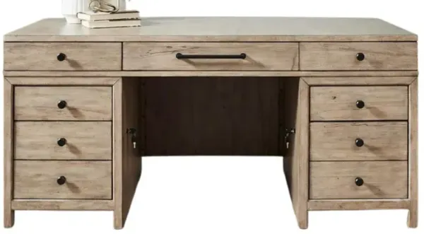 Liberty Furniture Proximity Place 2-Piece Barley Buff Jr Executive Desk