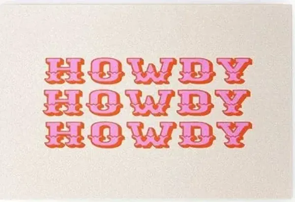 Deny Designs Howdy Howdy Pink Welcome Mat