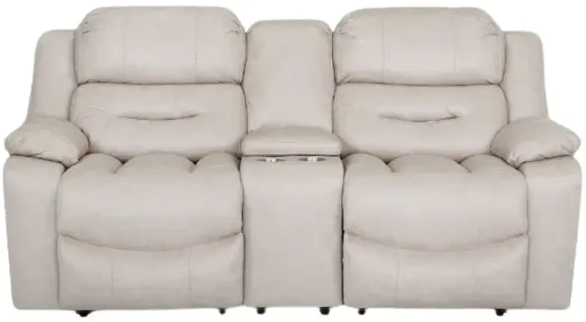 Franklin Decker Easter Buff Manual Reclining Console Loveseat