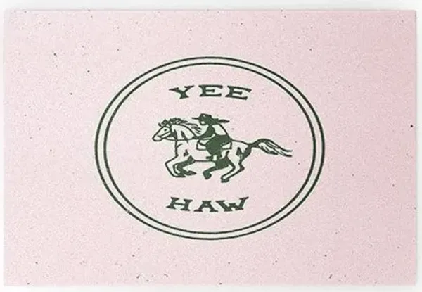 Deny Designs YEE HAW Pink Welcome Mat
