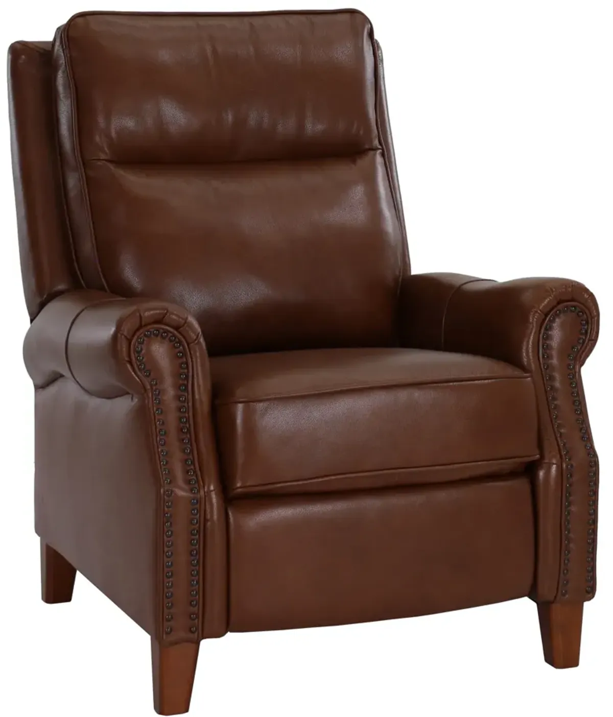 Man Wah Caramel Leather High Leg Recliner