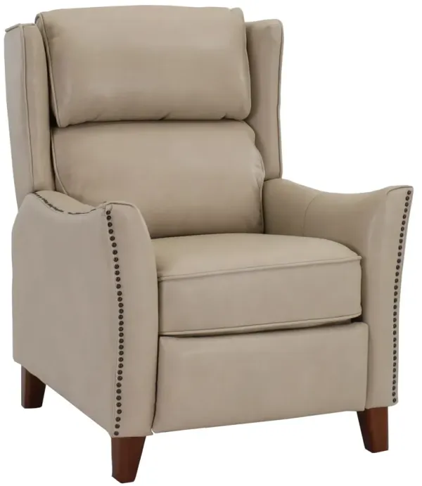 Man Wah Ivory Leather High Leg Recliner